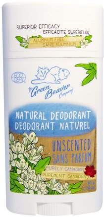 Natural Deodorant, Unscented, 1.76 oz (50 g) by Green Beaver-Bad, Skönhet, Deodorant
