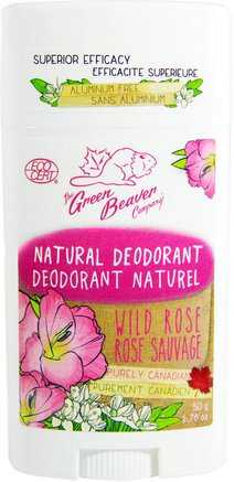 Natural Deodorant, Wild Rose, 1.76 oz (50 g) by Green Beaver-Bad, Skönhet, Deodorant