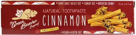 Natural Toothpaste, Cinnamon, 2.5 fl oz (75 ml) by Green Beaver-Bad, Skönhet, Tandkräm