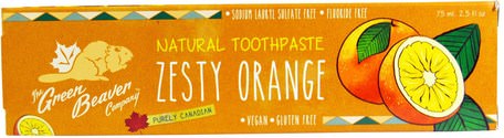 Natural Toothpaste, Zesty Orange, 2.5 fl oz (75 ml) by Green Beaver-Bad, Skönhet, Tandkräm