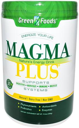 Magma Plus, Natures Energy Drink, 10.6 oz (300 g) by Green Foods Corporation-Hälsa, Energidrycker Blanda, Kosttillskott, Superfoods