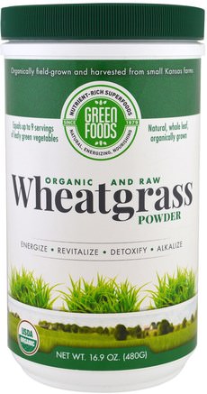 Organic and Raw Wheatgrass Powder, 16.9 oz (480 g) by Green Foods Corporation-Kosttillskott, Superfoods