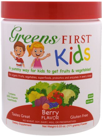 Kids, Superfood Antioxidant Shake, Berry, 6.03 oz (171 g) by Greens First-Kosttillskott, Antioxidanter, Barns Hälsa
