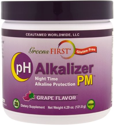 pH Alkalizer PM, Grape, 4.29 oz (121.8 g) by Greens First-Kosttillskott, Superfoods