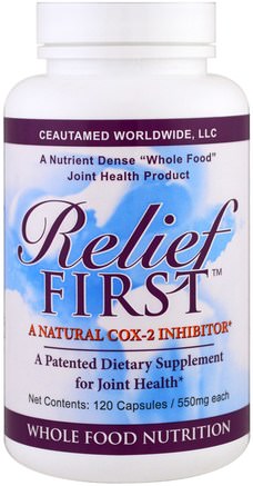Relief First, A Natural COX-2 Inhibitor, 550 mg, 120 Capsules by Greens First-Hälsa, Ben, Osteoporos, Gemensam Hälsa, Inflammation