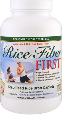 Stabilized Rice Bran Caplets, 885 mg, 180 Caplets by Greens First-Kosttillskott, Risklid