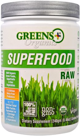 Organics Superfood, Raw, 8.46 oz (240 g) by Greens Plus-Kosttillskott, Superfoods