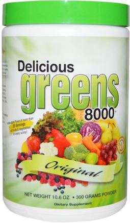 Delicious Greens 8000, Original, 10.6 oz (300 g) Powder by Greens World-Kosttillskott, Superfoods, Greener