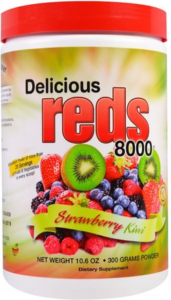 Delicious Reds 8000, Strawberry Kiwi, Powder, 10.6 oz (300 g) by Greens World-Kosttillskott, Superfoods