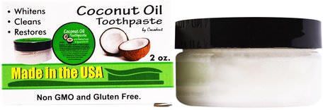 Coconut Oil Toothpaste with Baking Soda & Spearmint Oil, 2 oz by Greensations-Bad, Skönhet, Tandkräm