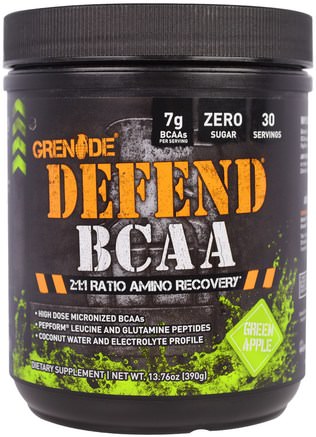 Defend BCAA, Green Apple, 13.76 oz (390 g) by Grenade-Kosttillskott, Aminosyror, Bcaa (Förgrenad Aminosyra)