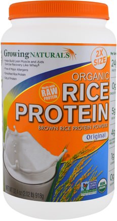Organic Rice Protein, Original, 32.4 oz (918 g) by Growing Naturals-Kosttillskott, Protein, Risproteinpulver, Risprotein