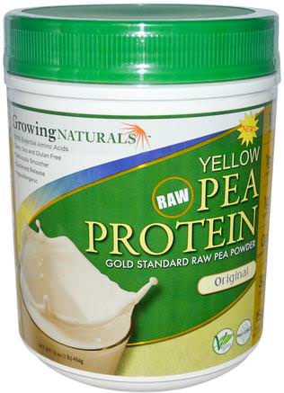 Yellow Pea Protein, Original, 16 oz (456 g) by Growing Naturals-Kosttillskott, Protein, Ärtprotein