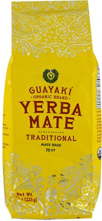Yerba Mate, Traditional, 75 Tea Bags, 7.9 oz (225 g) by Guayaki-Mat, Örtte, Yerba Mate