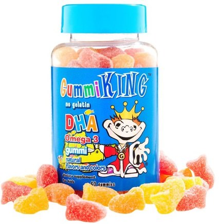 DHA Omega-3 Gummi for Kids, 60 Gummies by Gummi King-Kosttillskott, Efa Omega 3 6 9 (Epa Dha), Omega 369 Gummies, Barns Hälsa, Barngummier