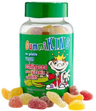 Echinacea Plus Vitamin C and Zinc, For Kids, 60 Gummies by Gummi King-Barns Hälsa, Kosttillskott Barn, Antibiotika, Echinacea