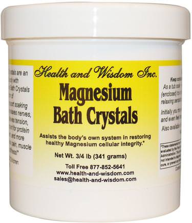 3/4 lb (341 g) by Health and Wisdom Magnesium Bath Crystals-Bad, Skönhet, Badsalt, Anti Smärta