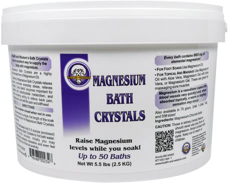 5.5 lbs (2.5 kg) by Health and Wisdom Magnesium Bath Crystals-Bad, Skönhet, Badsalt, Anti Smärta