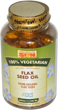 Flax Seed Oil, 90 Veggie Softgels by Health From The Sun-Kosttillskott, Linfrö