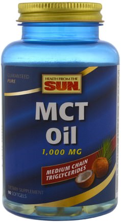 MCT Oil, 1.000 mg, 90 Softgels by Health From The Sun-Hälsa, Energi, Olja