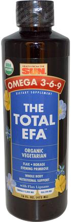 Omega 3-6-9, The Total EFA, Organic Vegetarian, 16 fl oz (473 ml) by Health From The Sun-Kosttillskott, Efa Omega 3 6 9 (Epa Dha), Borrolja, Primrosolja