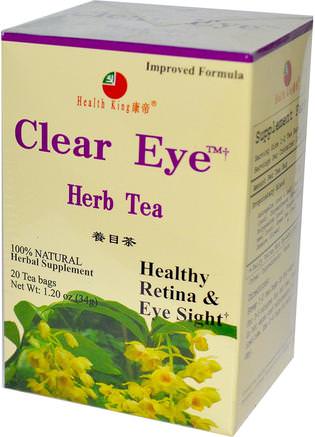 Clear Eye Herb Tea, 20 Tea Bags, 1.20 oz (34 g) by Health King-Mat, Örtte, Ögonvård, Visionvård, Vision