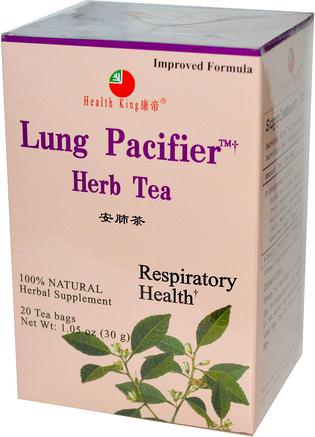 Lung Pacifier Herb Tea, 20 Tea Bags, 1.05 oz (30 g) by Health King-Mat, Örtte, Hälsa, Lung Och Bronkial