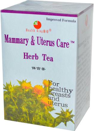 Mammary & Uterus Care Herb Tea, 20 Tea Bags, 1.26 oz (36 g) by Health King-Mat, Örtte, Kvinnor