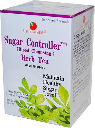 Sugar Controller (Blood Cleansing) Herb Tea, 20 Tea Bags 1.26 oz (36 g) by Health King-Hälsa, Blodsocker, Mat, Örtte