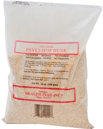 24 oz (680 g) by Health Plus 100% Pure Psyllium Husk-Kosttillskott, Psylliumskal, Psylliumskalpulver, Hälsa