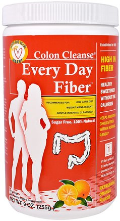Every Day Fiber, Refreshing Orange Flavor, 9 oz (255 g) by Health Plus Colon Cleanse-Kosttillskott, Fiber, Detox, Kolon Rengöra