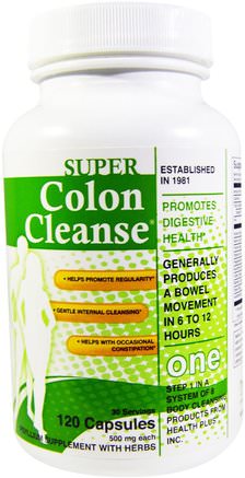 500 mg, 120 Capsules by Health Plus Super Colon Cleanse-Hälsa, Detox, Kolon Rensa