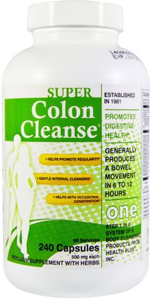 500 mg, 240 Capsules by Health Plus Super Colon Cleanse-Hälsa, Detox, Kolon Rensa