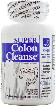 Night, 90 Capsules by Health Plus Super Colon Cleanse-Hälsa, Detox, Kolon Rensa