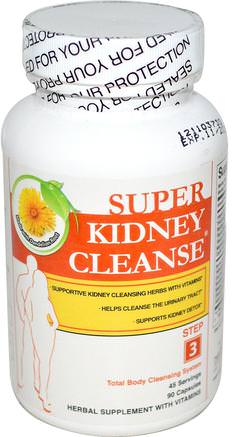 Total Body Cleansing System, Step 3, 90 Capsules by Health Plus Super Kidney Cleanse-Hälsa, Njure