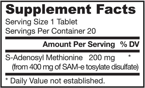 Hälsa, Missbruk, Beroende, Sam-E (S-Adenosylmetionin), Sam-E 200 Mg
