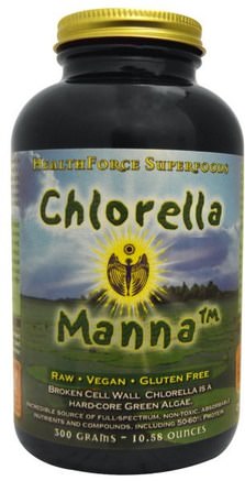 Chlorella Manna, 10.58 oz (300 g) by HealthForce Nutritionals-Kosttillskott, Superfoods, Chlorella-Pulver