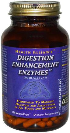 Digestion Enhancement Enzymes, 120 VeganCaps by HealthForce Nutritionals-Kosttillskott, Matsmältningsenzymer, Hälsa