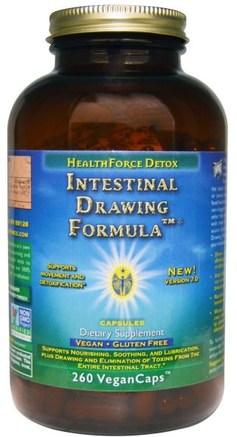 Intestinal Drawing Formula Capsules, 260 Veggie Caps by HealthForce Nutritionals-Hälsa, Detox