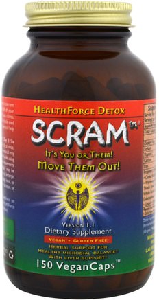 Scram, 150 VeganCaps by HealthForce Nutritionals-Hälsa, Detox