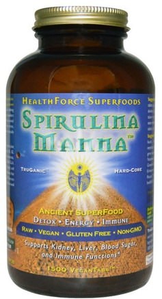 Spirulina Manna, 1500 VeganTabs by HealthForce Nutritionals-Kosttillskott, Spirulina