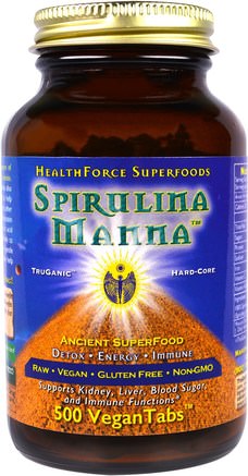Spirulina Manna, 500 VeganTabs by HealthForce Nutritionals-Kosttillskott, Spirulina