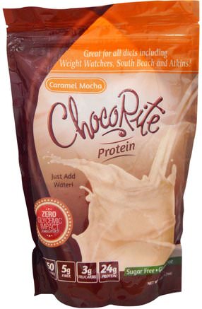 ChocoRite Protein, Caramel Mocha, 14.7 oz (418 g) by HealthSmart Foods-Kosttillskott, Protein