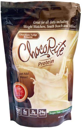 ChocoRite Protein, Chocolate Fudge Brownie, 14.7 oz (418 g) by HealthSmart Foods-Kosttillskott, Protein
