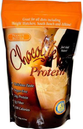 ChocoRite Protein, Peanut Butter, 14.7 oz (418 g) by HealthSmart Foods-Kosttillskott, Protein