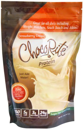 ChocoRite Protein, Strawberry Cream, 14.7 oz (418 g) by HealthSmart Foods-Kosttillskott, Protein Skakningar