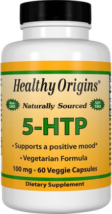 5-HTP, 100 mg, 60 Veggie Caps by Healthy Origins-Kosttillskott, 5-Htp, 5-Htp 100 Mg