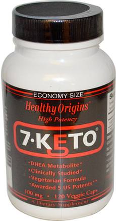 7-Keto, 100 mg, 120 Veggie Caps by Healthy Origins-Kosttillskott, 7-Keto, Dhea