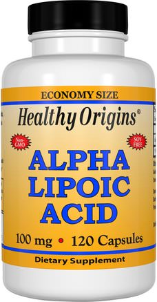 Alpha Lipoic Acid, 100 mg, 120 Capsules by Healthy Origins-Kosttillskott, Antioxidanter, Alfapoidsyra, Alfa Liposyra 100 Mg