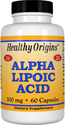 Alpha Lipoic Acid, 300 mg, 60 Capsules by Healthy Origins-Kosttillskott, Antioxidanter, Alfa-Liposyra, Alfa-Liposyra 300 Mg